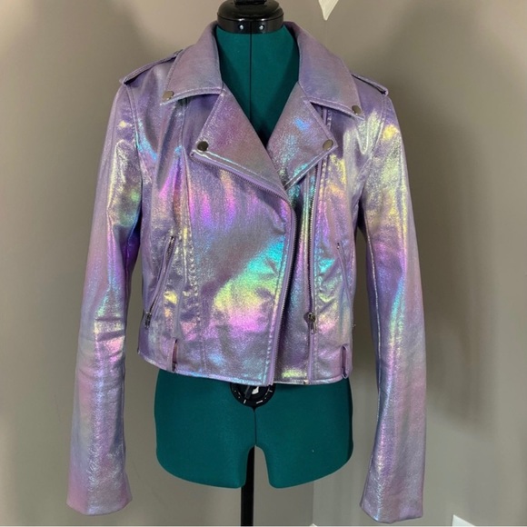 Forever 21 Jackets & Blazers - Iridescent Motorcycle Jacket